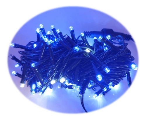 Cordão Verde Ø1,8mm 100led Emenda 20strobo Externo 12m 220v Cor Das Luzes Azul