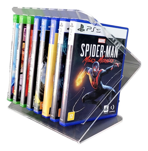 Suporte Porta 8 Jogos Ps3, Ps4, Ps5, Xbox, Blu-ray Acrílico