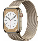Apple Watch Series 8 45m Gold + Pulseira Milanese Original