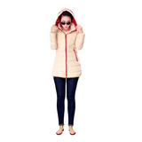 Parka Color Crema Larga Mujer