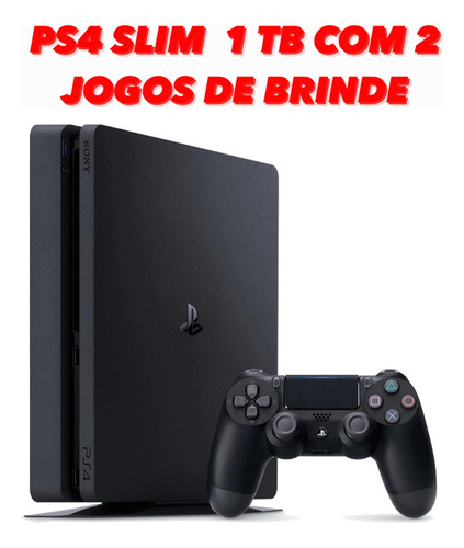 Ps4 Playstation Semi Novo Slim 1 Tb 1 Controle Original Com 2 Jogos De Brinde 