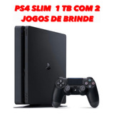 Ps4 Playstation Semi Novo Slim 1 Tb 1 Controle Original Com 2 Jogos De Brinde 