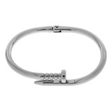 Pulseira Bracelete Articulada Prego Níquel Unissex 65mm