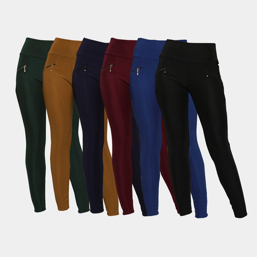 Kit 6 Calça Legging Feminina Montaria Leg Gorgorão Bolso