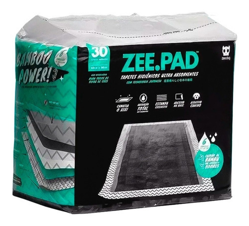 Tapete Higiênico Para Cães Zee Pad 80x60 30 Unidades