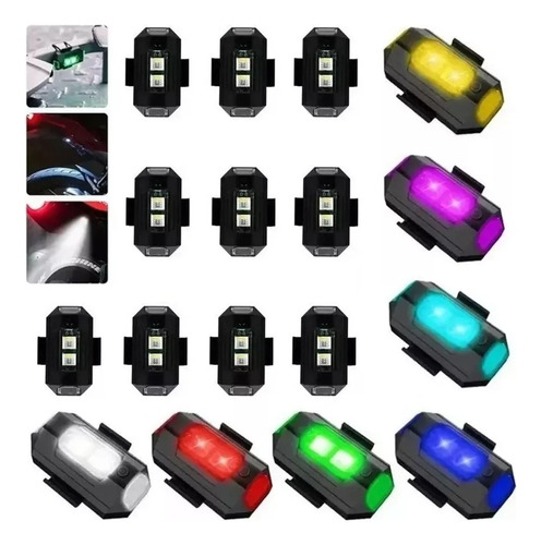 10 Piezas Mini Luz Led Estroboscópica Para Moto Dron