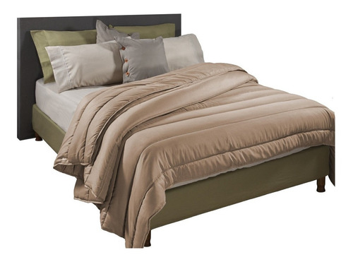 Plumón Queen Size Sensación Duvet Acolchado Edredon Beige