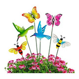 Juegoal 6 Pack Decoración De Jardín, Mariposas, Colibríes Y