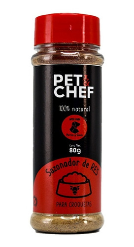 Pet&chef Sazonador Croquetas De Res Para Perro Y Gato 80g