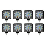 Faros Redondos Par De 9 Led Luz Fija (4 Pares)