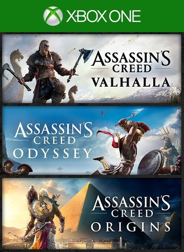 Assassins Creed Bundle: Valhalla, Odyssey, Origins Xbox One