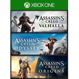 Assassins Creed Bundle: Valhalla, Odyssey, Origins Xbox One