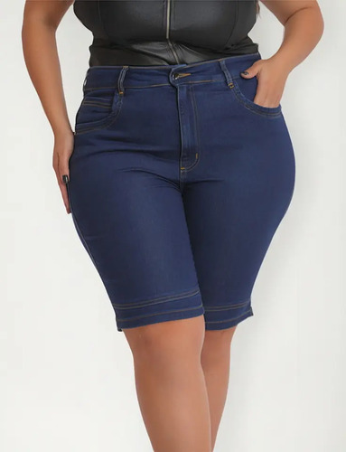 Bermuda Jeans Vgi Plus Size Empina Bumbum Cintura Alta | Parcelamento sem juros
