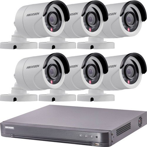 Kit Seguridad Hikvision Full Hd 1080p Dvr 8 + 6 Camaras 2mp