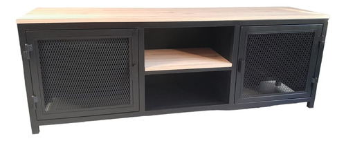 Rack Tv Hierro Madera Paraiso Industrial