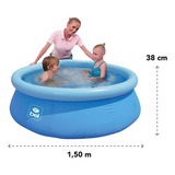 Piscina Inflável Bel 1,50mx0,38cm 500lts - Belfix Cor Azul