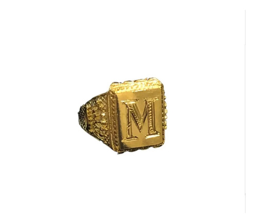 Anillo Sello Grabado Plata 925 Bañado En Oro Encamisado 