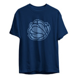 Remera Basket Nba Memphis Grizzlies Azul Logo Pelota Simple