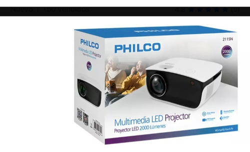 Proyector Philco 2000 Lumenes 1080p Color Blanco
