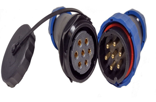 Plug Sd28-7 Prova D'agua Ip68 Conector 7 Vias Pinos 25a 380v