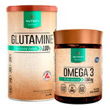 Kit Suplemento Glutamina 100% Isolada Ômega 3 - 120 Cápsulas