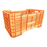 Caja De Plastico  Paquete 3 Cajas Gigantes Caladas Naranjas 