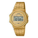 Reloj Casio Hombre Mujer A171weg 9a Ø36.6mm Vintage -impacto Malla Dorado Bisel Dorado Fondo Weg-9a