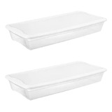 Caja Bajo Cama De Plástico 39 L Transparente 2 Piezas