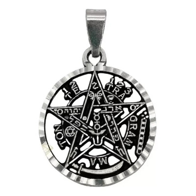 Dije Tetragramaton Plata 925 Medalla Pentagrama Plateado | Meses sin interés