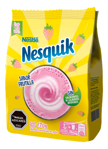 Nesquik Sabor Frutilla - Nestle - 170 Grs.