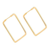 Aros Argollas De Oro 18k Laminada Cuadradas Mujer Rommanel