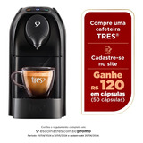 Cafeteira Passione Automática Multipressão Cor Preto Brilhante Três Corações 127v