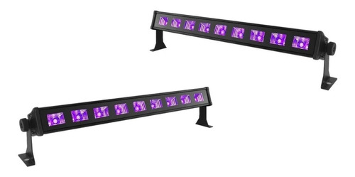 2x Luz Led Uv Negra Para Fiestas Fluor Barra 9x3w, 2 Unid