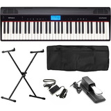 Piano Digital Roland Go Piano Kit Completo Go61p Go-61 Preto