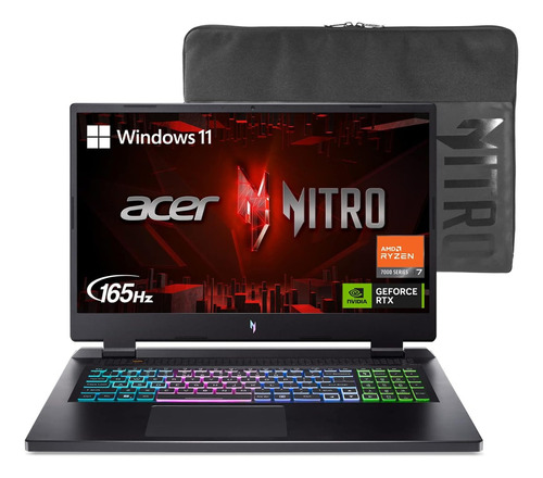 Laptop Acer Nitro Ryzen 7 (8 Nucleos) 16gb, 1 Tb, 17'' 165hz