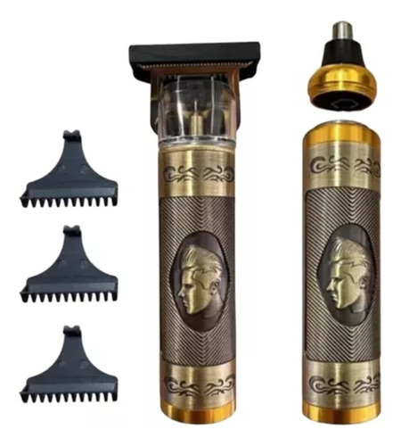 Kit X3 Patillera Afeitadora Nariz Grooming Set Dorado