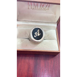 Anillo De Plata Paladio Con Letra A