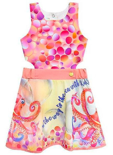 Vestido Fundo Do Mar Estampado Kukixo K5510