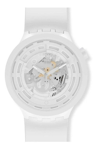 Reloj Swatch Silicona Blanco Bioceramic Sb03w100 C-white