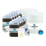 Kit P/ Piscina Fibra De Vidro Gel Azul + Manta + Resina 50m²