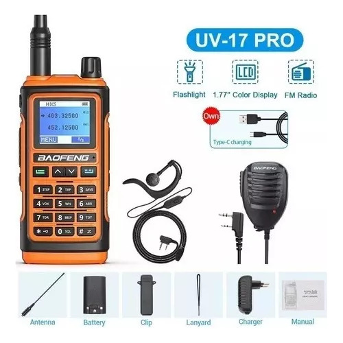 Cargador Usb Walkie-talkie Baofeng Uv 17 Pro Uv Con Micrófon