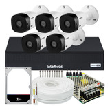 Kit 5 Cameras Seguranca Intelbras 1220 Full Dvr 8 Canais 1tb