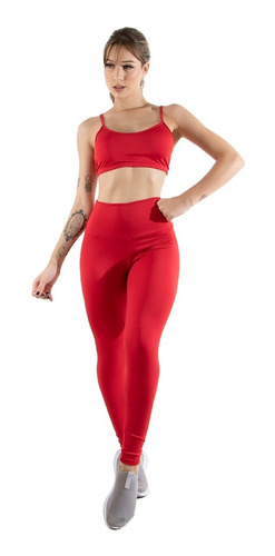 Kit Conjunto Top Alcinha Calça Legging Suplex Fitness