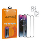 2 Micas Premium Cristal Templado + 2 Mica Cámara Para iPhone