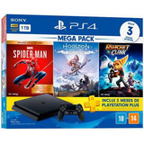 Ps4 Slim 1 Tb Usado  Semi Novo Com 3 Jogos