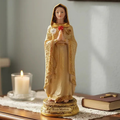 Bella Virgen De La Rosa Mística 22cm En Fina Resina Alliance Publicado | Envío gratis