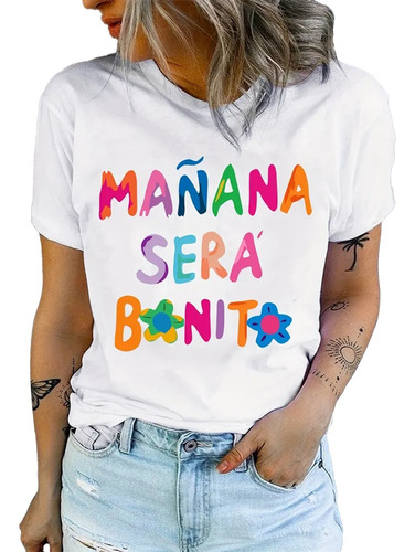 Playera Para Mujeres Casual Moda Letras Camiseta Ropa Dama