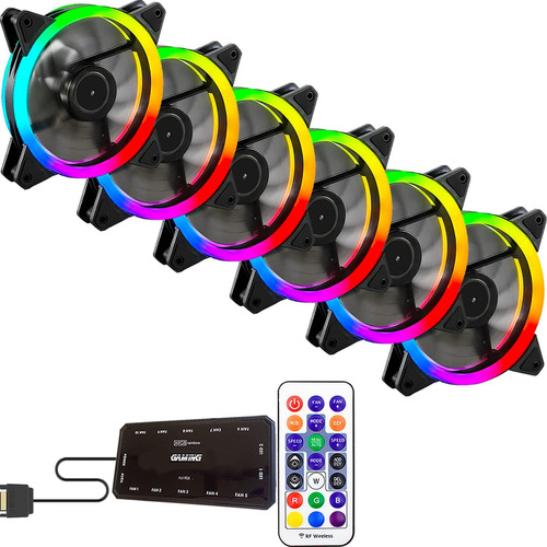 6 Cooler Fan Rgb 120mm Ventoinha Pc Controladora E Controle