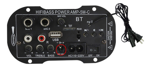 1 Placa Amplificadora Bluetooth De Áudio Digital Mini 12v .