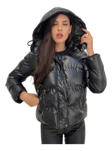 Campera Puffer Mujer Importada Abrigada Capucha Desmontable